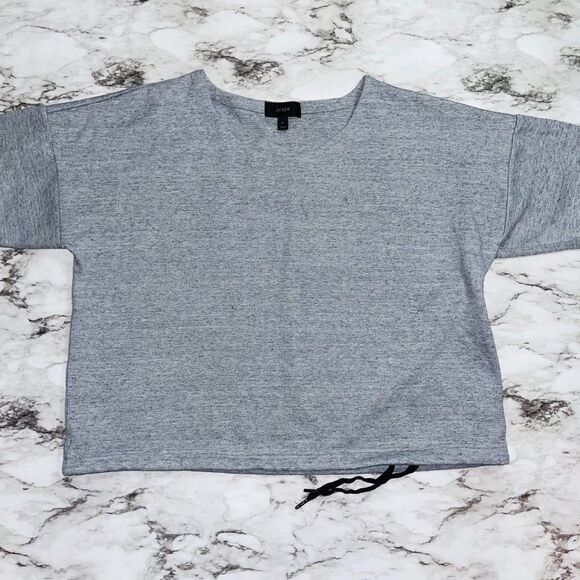 J. Crew | Short Sleeve Sweater Drawstring | Grey | Womens | XL - Picture 1 of 6